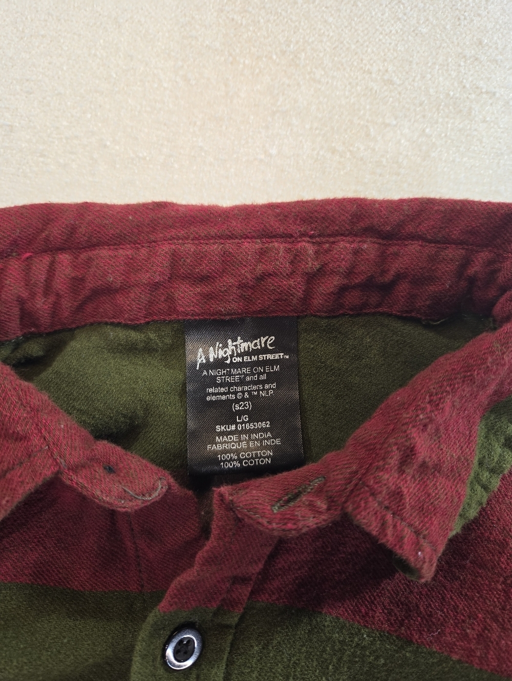 Nightmare on Elm Street Freddy Flannel Shirt Large - Picture 4 of 8
